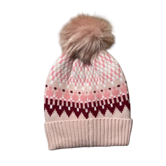 Time And Tru Fair Isle Cherry Blossom Beanie - Picture 2 of 5